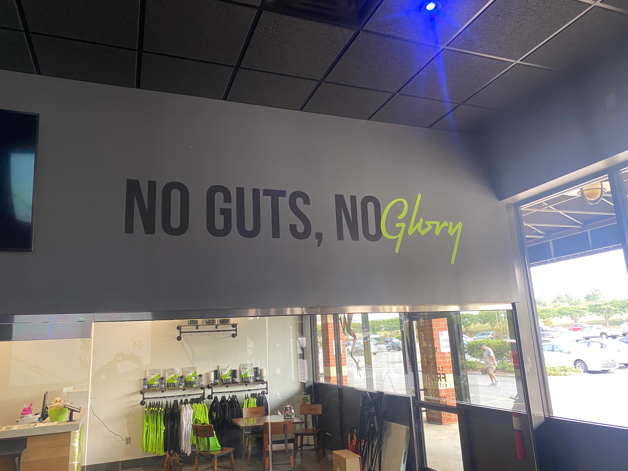 Mural at Eat the Frog Fitness: No guts, no glory